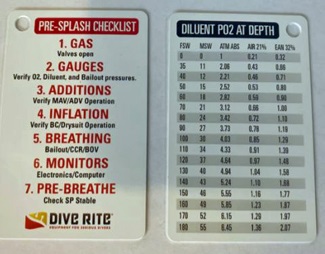 CCR Pre-Splash Check List